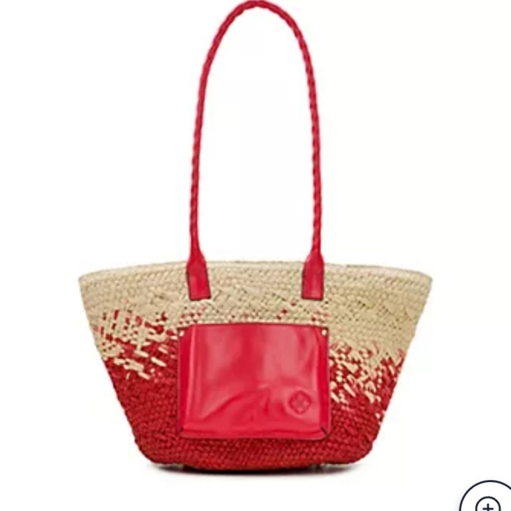 Patricia Nash Calypso Woven Straw Tote w/ GreekOmbre Scarf - Picture 4 of 11
